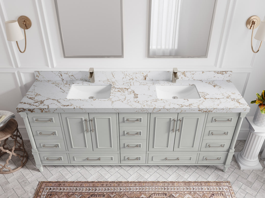 Aberdeen 84 in. W x 22 in. D Double Sink Bathroom Vanity