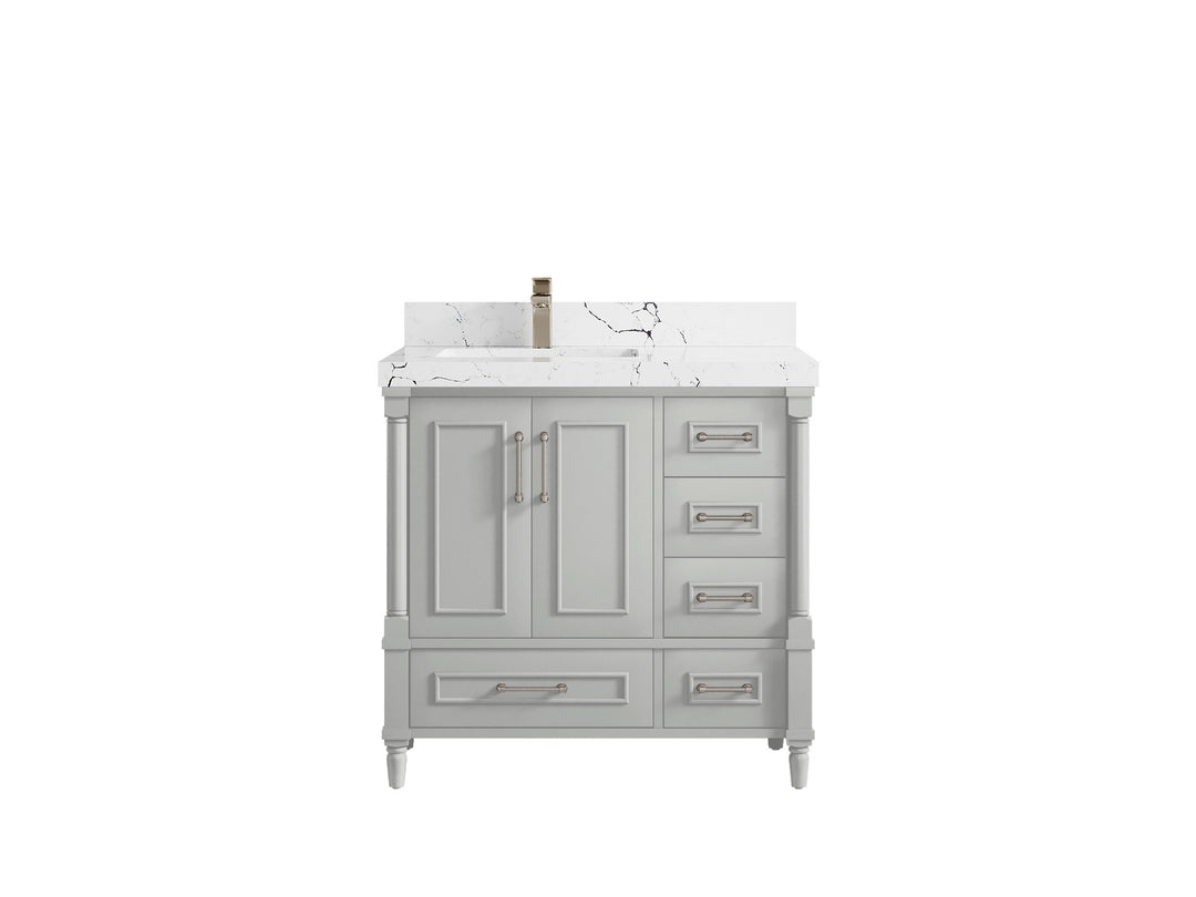 Aberdeen 36 in. W x 22 in. D Left Offset Sink Bathroom Vanity
