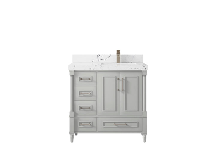 Aberdeen 36 in. W x 22 in. D Right Offset Sink Bathroom Vanity - photo 36