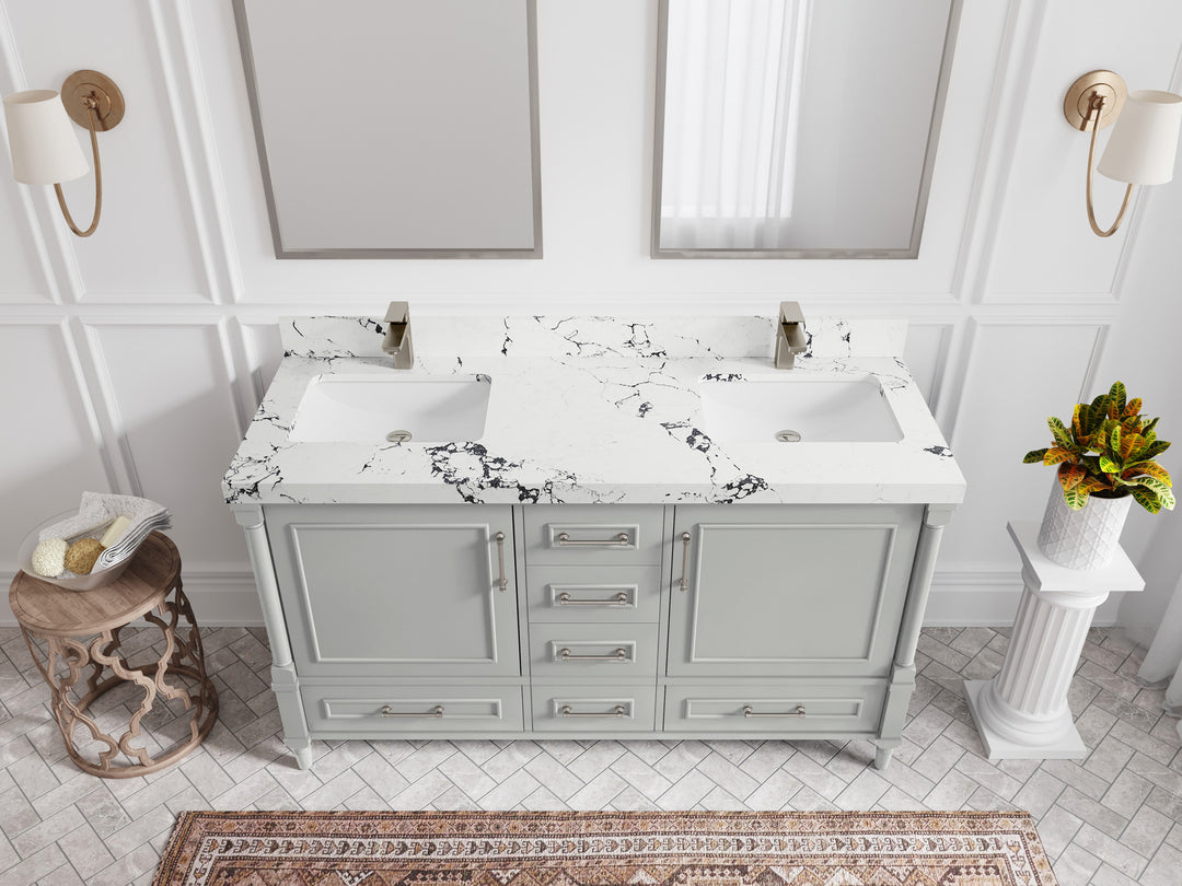 Aberdeen 60 in. W x 22 in. D Double Sink Bathroom Vanity