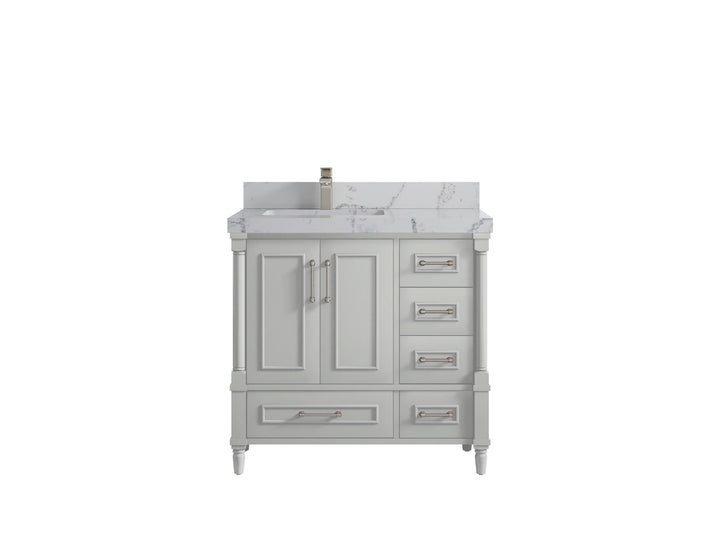 Aberdeen 36 in. W x 22 in. D Left Offset Sink Bathroom Vanity - photo 40