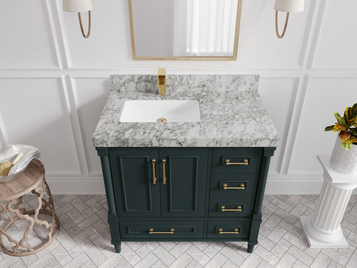 Aberdeen 36 in. W x 22 in. D Left Offset Sink Bathroom Vanity - photo 17