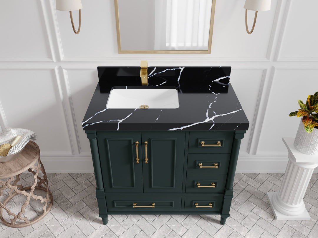 Aberdeen 36 in. W x 22 in. D Left Offset Sink Bathroom Vanity