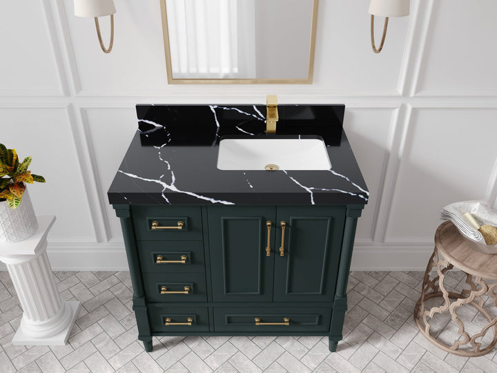 Aberdeen 36 in. W x 22 in. D Right Offset Sink Bathroom Vanity - photo 9