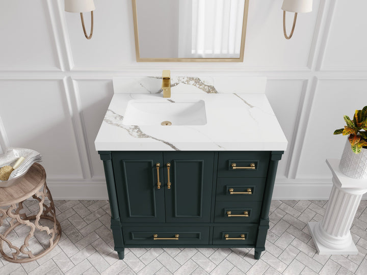 Aberdeen 36 in. W x 22 in. D Left Offset Sink Bathroom Vanity - photo 11