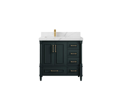 Aberdeen 36 in. W x 22 in. D Left Offset Sink Bathroom Vanity