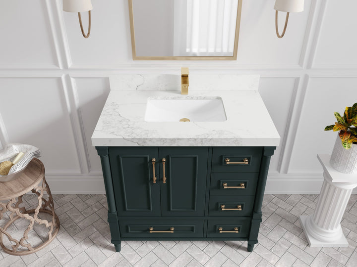 Aberdeen 36 in. W x 22 in. D Center Sink Bathroom Vanity - photo 11