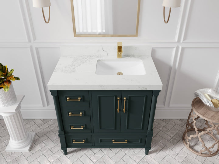 Aberdeen 36 in. W x 22 in. D Right Offset Sink Bathroom Vanity - photo 13