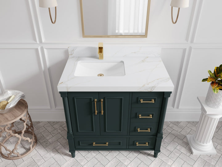 Aberdeen 36 in. W x 22 in. D Left Offset Sink Bathroom Vanity - photo 15