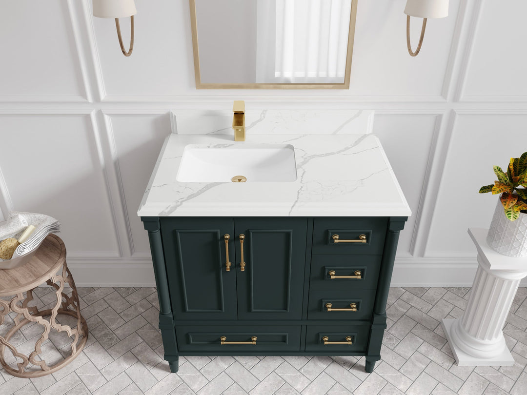 Aberdeen 36 in. W x 22 in. D Left Offset Sink Bathroom Vanity