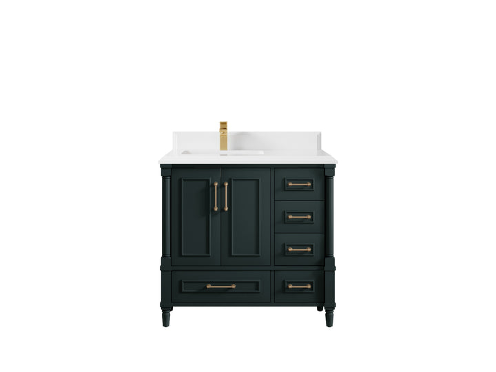 Aberdeen 36 in. W x 22 in. D Left Offset Sink Bathroom Vanity - photo 26