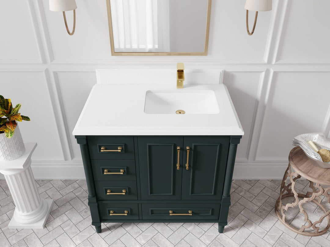 Aberdeen 36 in. W x 22 in. D Right Offset Sink Bathroom Vanity