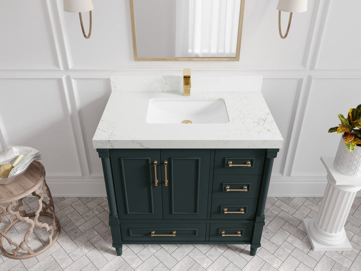 Aberdeen 36 in. W x 22 in. D Center Sink Bathroom Vanity - photo 25