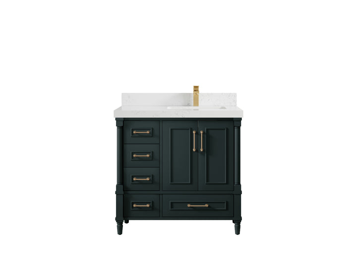 Aberdeen 36 in. W x 22 in. D Right Offset Sink Bathroom Vanity - photo 28