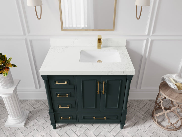 Aberdeen 36 in. W x 22 in. D Right Offset Sink Bathroom Vanity - photo 27