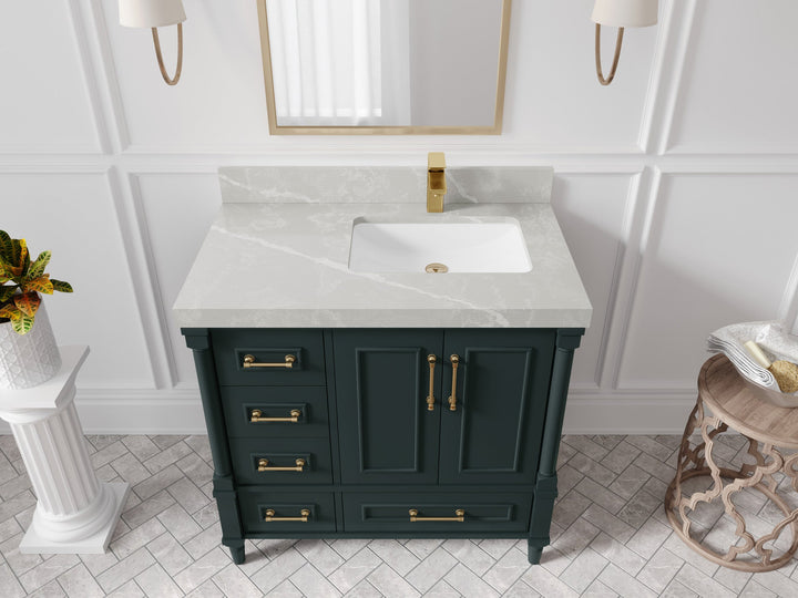 Aberdeen 36 in. W x 22 in. D Right Offset Sink Bathroom Vanity - photo 29
