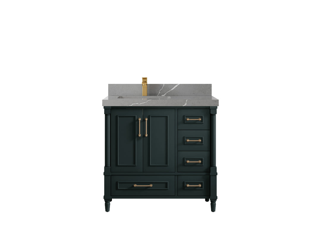 Aberdeen 36 in. W x 22 in. D Left Offset Sink Bathroom Vanity