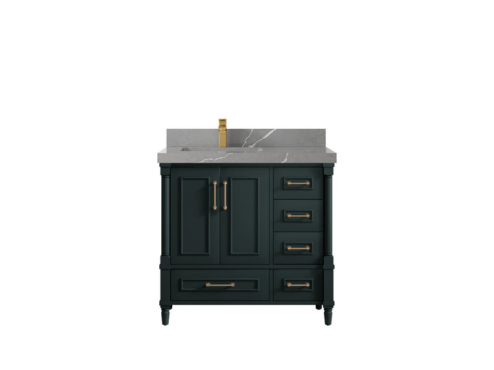 Aberdeen 36 in. W x 22 in. D Left Offset Sink Bathroom Vanity - photo 32