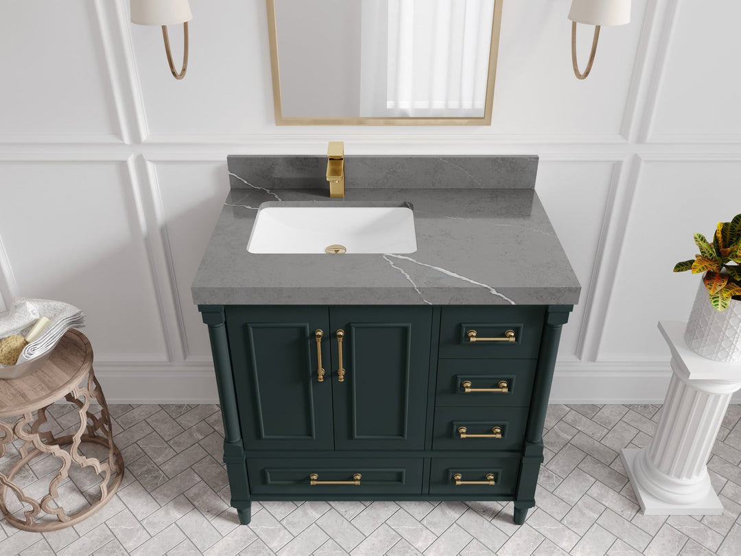 Aberdeen 36 in. W x 22 in. D Left Offset Sink Bathroom Vanity