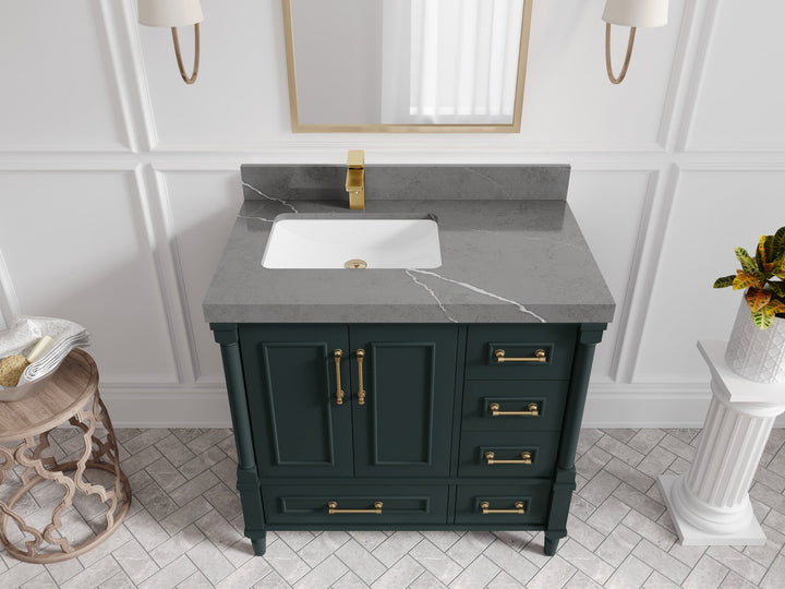 Aberdeen 36 in. W x 22 in. D Left Offset Sink Bathroom Vanity - photo 31