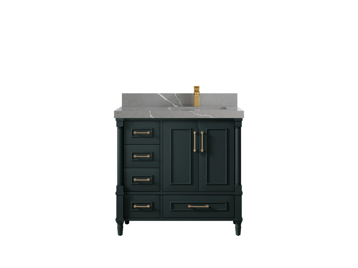 Aberdeen 36 in. W x 22 in. D Right Offset Sink Bathroom Vanity - photo 32
