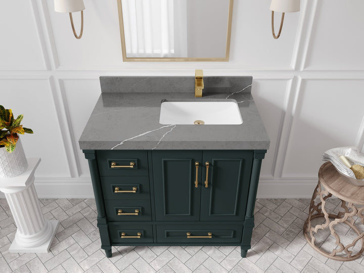 Aberdeen 36 in. W x 22 in. D Right Offset Sink Bathroom Vanity - photo 31
