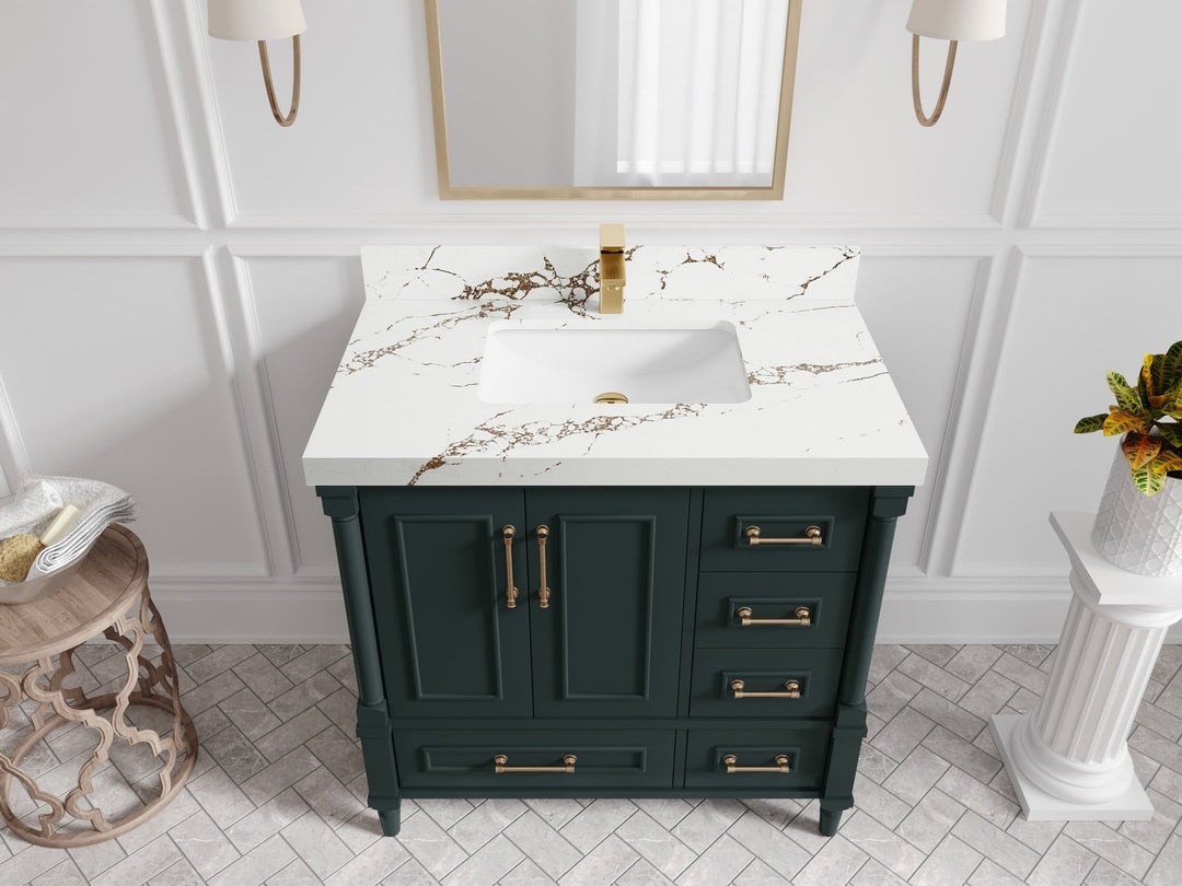 Aberdeen 36 in. W x 22 in. D Center Sink Bathroom Vanity