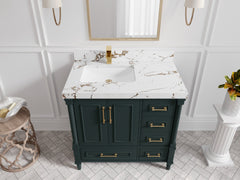 Aberdeen 36 in. W x 22 in. D Left Offset Sink Bathroom Vanity - photo 33