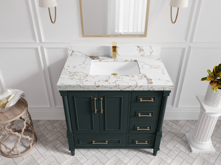 Aberdeen 36 in. W x 22 in. D Center Sink Bathroom Vanity - photo 33
