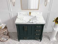 Aberdeen 36 in. W x 22 in. D Center Sink Bathroom Vanity - photo 35
