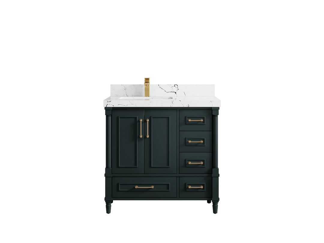 Aberdeen 36 in. W x 22 in. D Left Offset Sink Bathroom Vanity