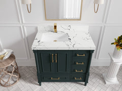 Aberdeen 36 in. W x 22 in. D Left Offset Sink Bathroom Vanity - photo 37