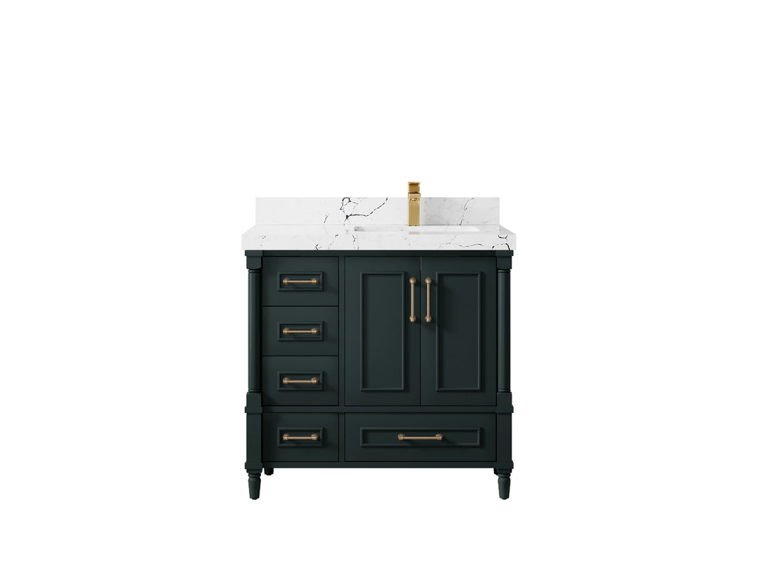 Aberdeen 36 in. W x 22 in. D Right Offset Sink Bathroom Vanity