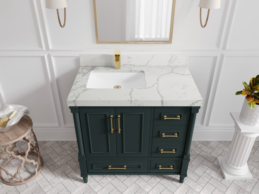 Aberdeen 36 in. W x 22 in. D Left Offset Sink Bathroom Vanity