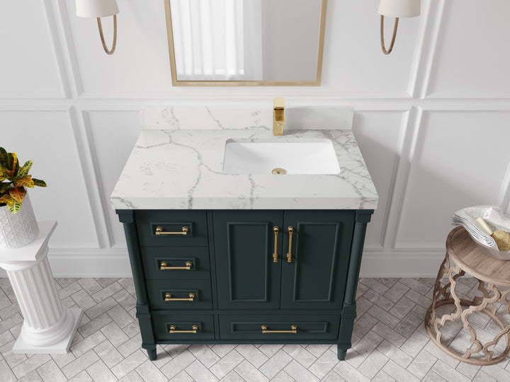 Aberdeen 36 in. W x 22 in. D Right Offset Sink Bathroom Vanity - photo 39