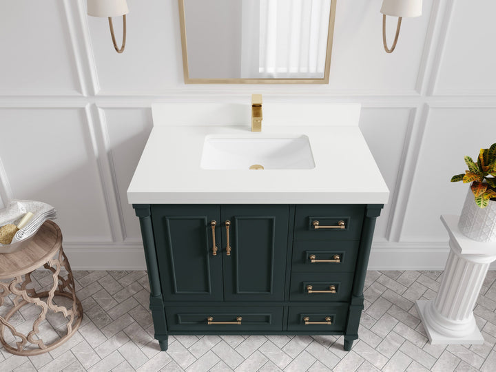 Aberdeen 36 in. W x 22 in. D Center Sink Bathroom Vanity - photo 39