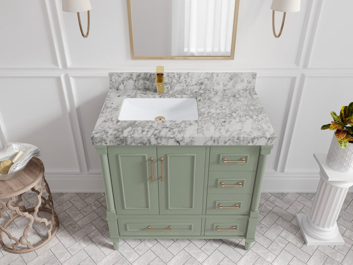 Aberdeen 36 in. W x 22 in. D Left Offset Sink Bathroom Vanity - photo 15