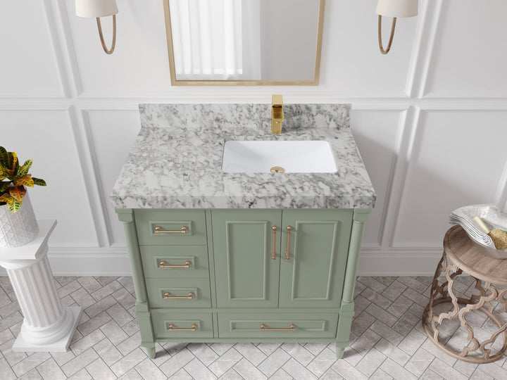 Aberdeen 36 in. W x 22 in. D Right Offset Sink Bathroom Vanity - photo 18