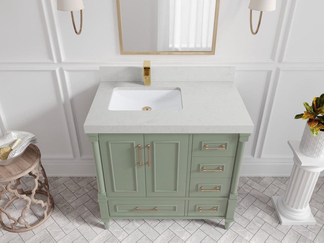 Aberdeen 36 in. W x 22 in. D Left Offset Sink Bathroom Vanity