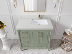 Aberdeen 36 in. W x 22 in. D Right Offset Sink Bathroom Vanity - photo 19