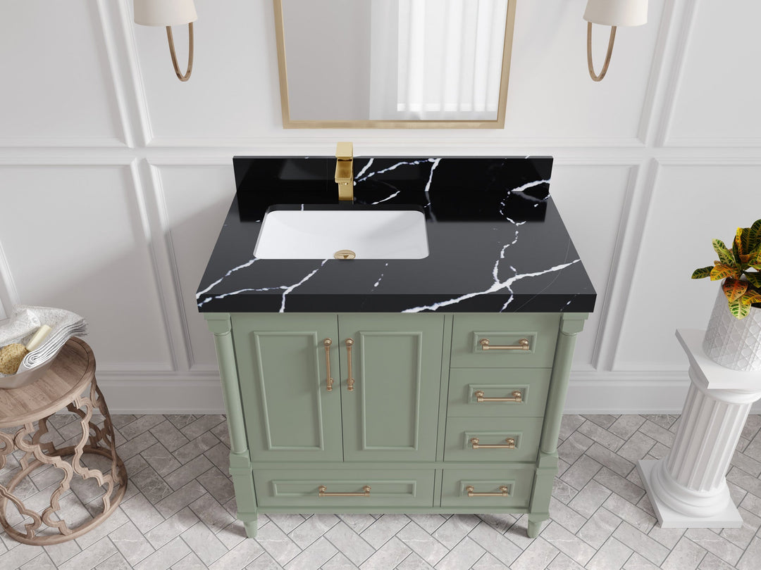 Aberdeen 36 in. W x 22 in. D Left Offset Sink Bathroom Vanity