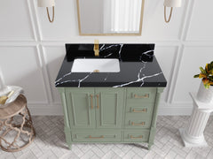 Aberdeen 36 in. W x 22 in. D Left Offset Sink Bathroom Vanity - photo 7