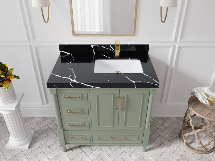 Aberdeen 36 in. W x 22 in. D Right Offset Sink Bathroom Vanity - photo 14
