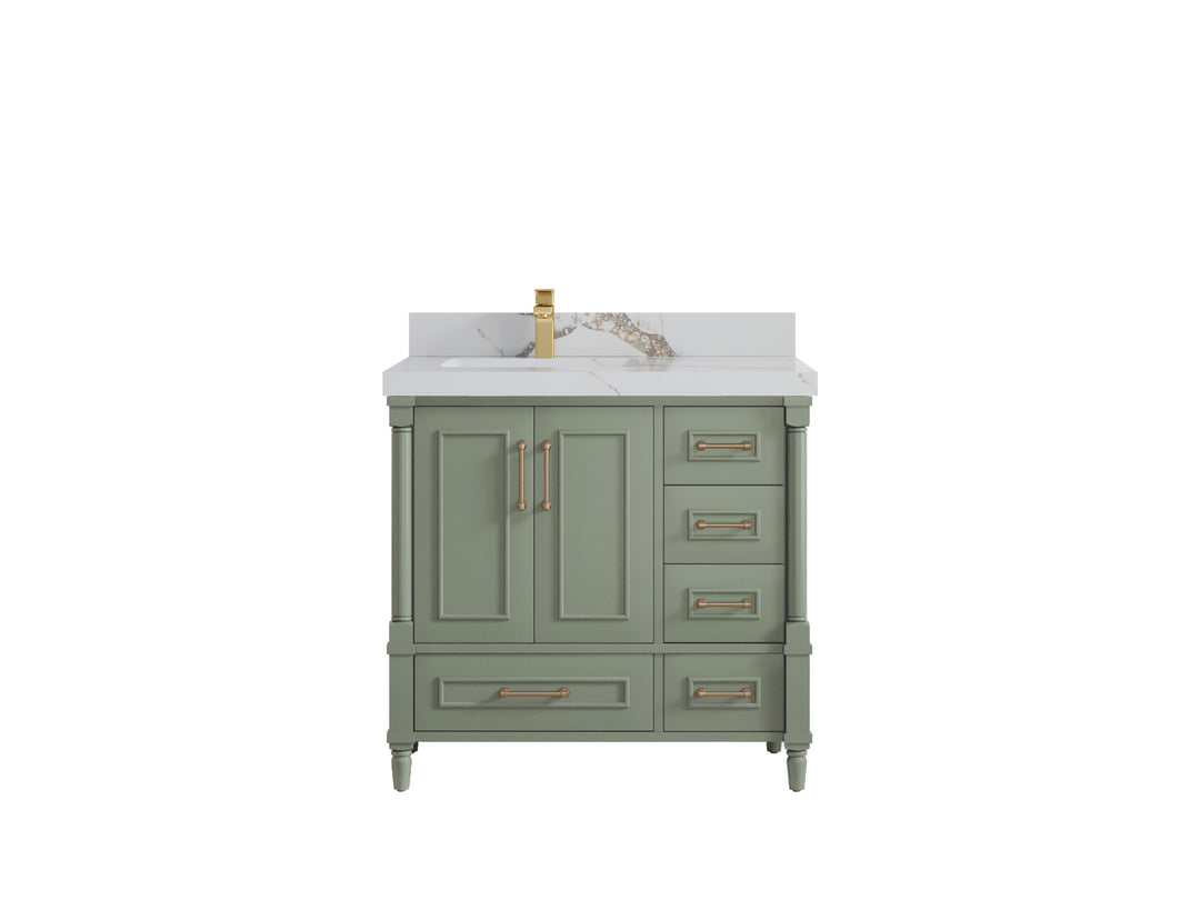 Aberdeen 36 in. W x 22 in. D Left Offset Sink Bathroom Vanity