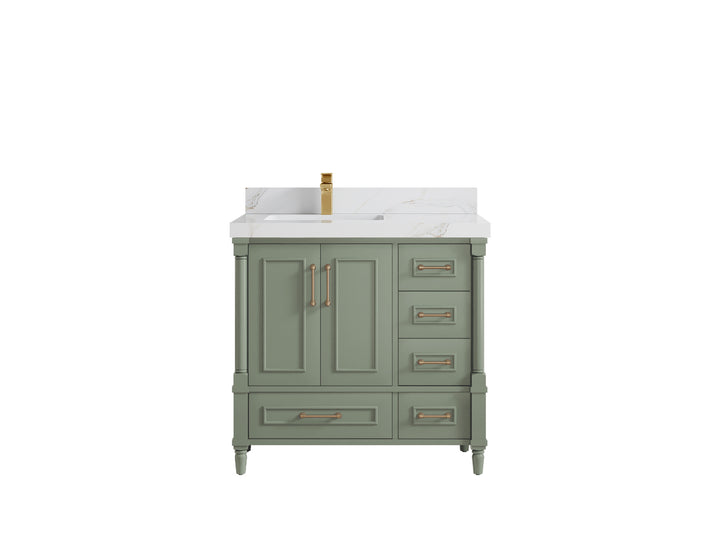 Aberdeen 36 in. W x 22 in. D Left Offset Sink Bathroom Vanity - photo 14