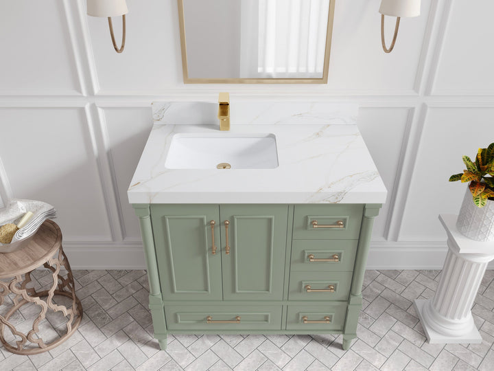 Aberdeen 36 in. W x 22 in. D Left Offset Sink Bathroom Vanity - photo 13