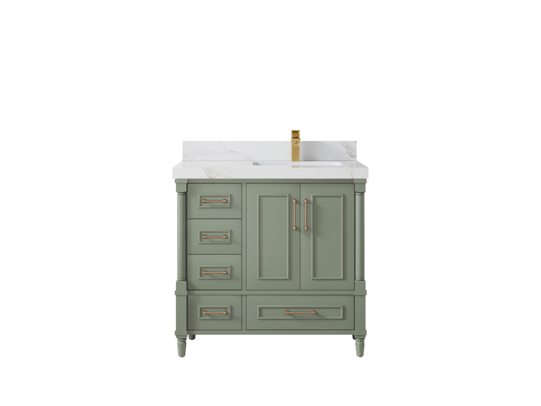 Aberdeen 36 in. W x 22 in. D Right Offset Sink Bathroom Vanity