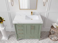 Aberdeen 36 in. W x 22 in. D Right Offset Sink Bathroom Vanity - photo 15