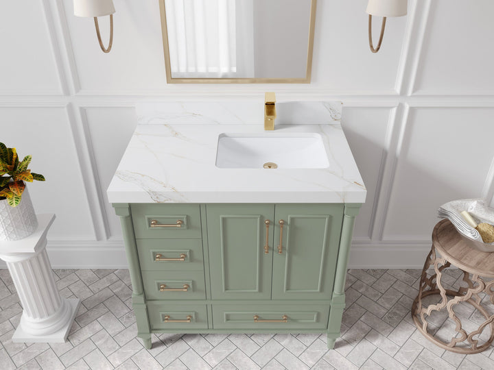 Aberdeen 36 in. W x 22 in. D Right Offset Sink Bathroom Vanity - photo 17
