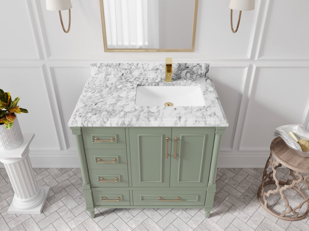 Aberdeen 36 in. W x 22 in. D Right Offset Sink Bathroom Vanity